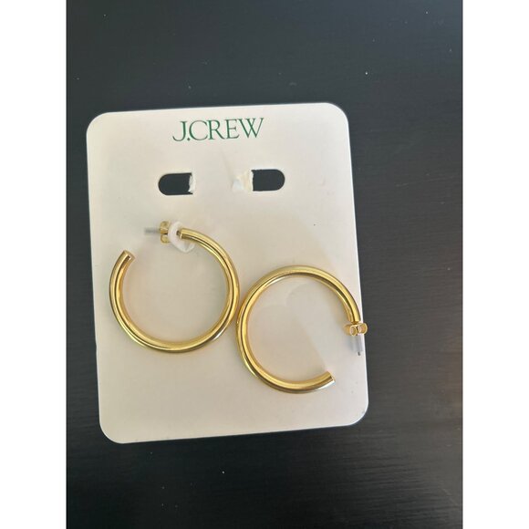 J CrewMini tube hoop earrings in matte gold M0482 - Picture 2 of 6